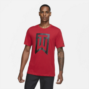 Tiger Woods-golf-T-shirt med logo til mænd - Rød