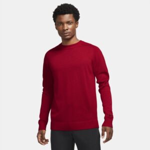 Maskinstrikket Tiger Woods-golfsweater til mænd - Rød