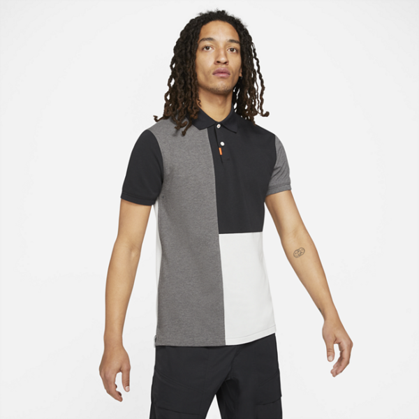 Nike Polo-polo med slank pasform og farveblokke til mænd - Sort