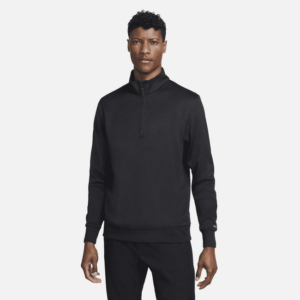 Nike Dri-FIT Player-golfoverdel med 1/2 lynlås til mænd - sort