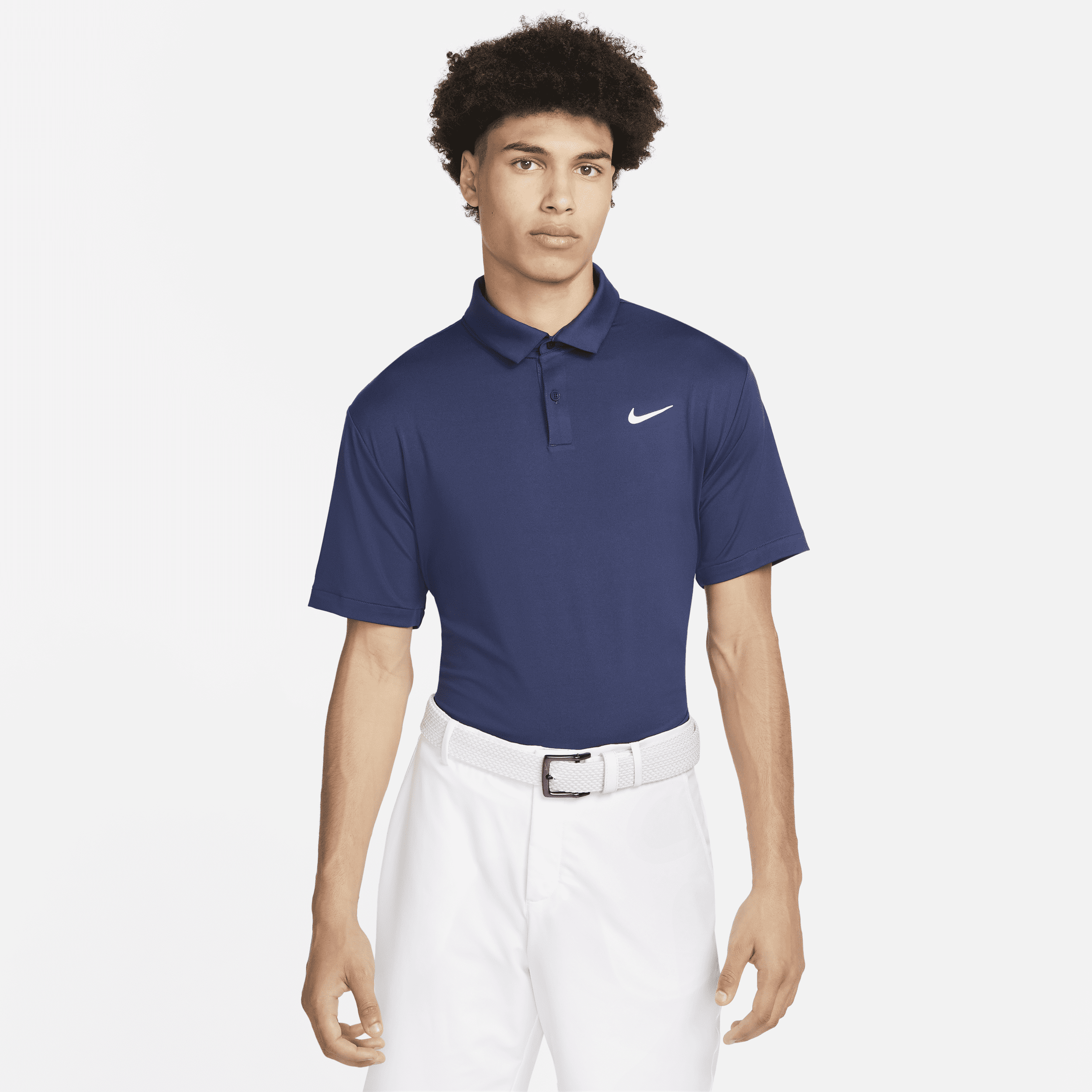 Ensfarvet Nike Dri-FIT Tour-golfpolo til mænd - blå Ensfarvet Nike Dri-FIT Tour-golfpolo til mænd - blå